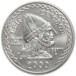 2000-P Leif Ericson $1 Silver Commem BU (Capsule Only)