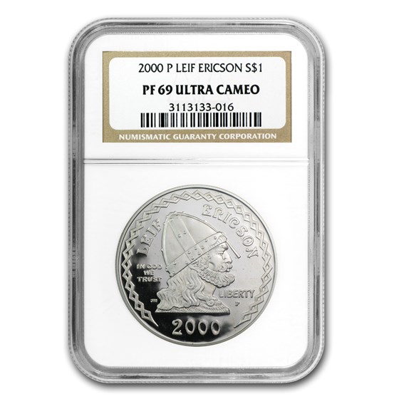 2000-P Leif Ericson $1 Silver Commem PF-69 NGC 2000-P Leif Ericson $1 Silver Commem PF-69 NGC