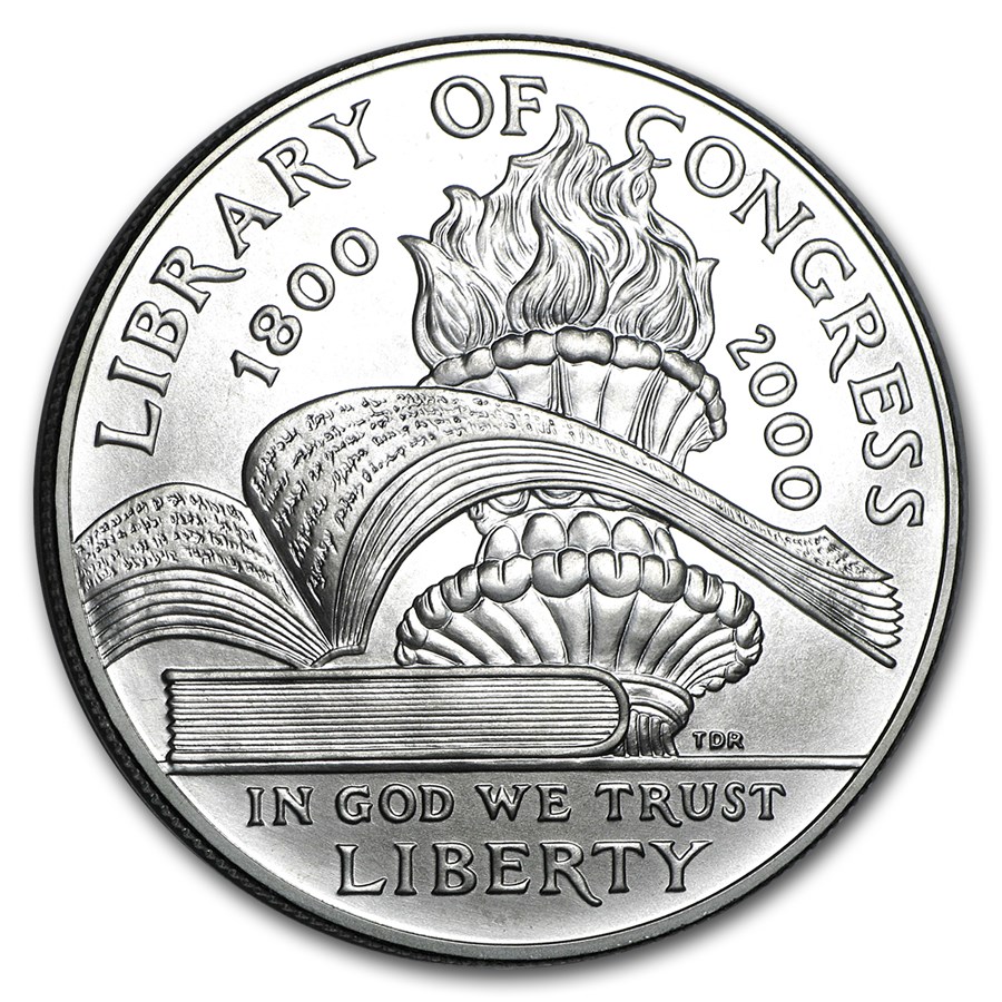 2000-P Library of Congress $1 Silver Commem BU (w/Box & COA)