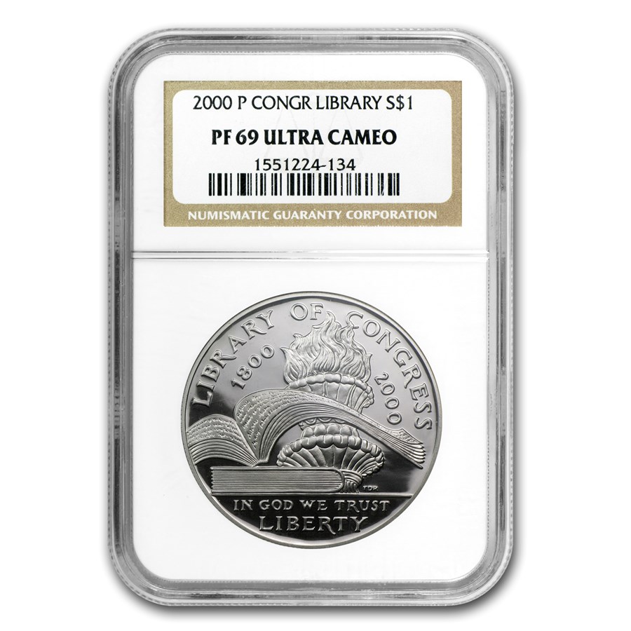 2000-P Library of Congress $1 Silver Commem PF-69 NGC