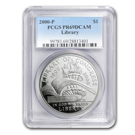 2000-P Library of Congress $1 Silver Commem PR-69 PCGS 2000-P Library of Congress $1 Silver Commem PR-69 PCGS