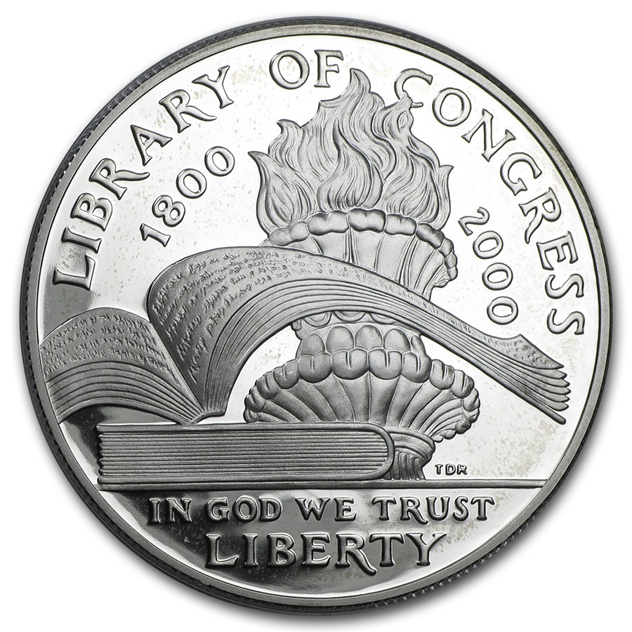 2000-P Library of Congress $1 Silver Commem Proof (w/Box & COA)
