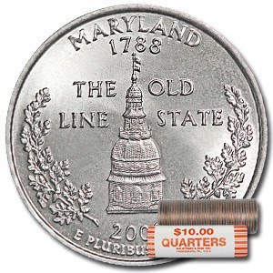 2000-P Maryland Statehood Quarter 40-Coin Roll BU