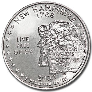 2000-P New Hampshire State Quarter BU
