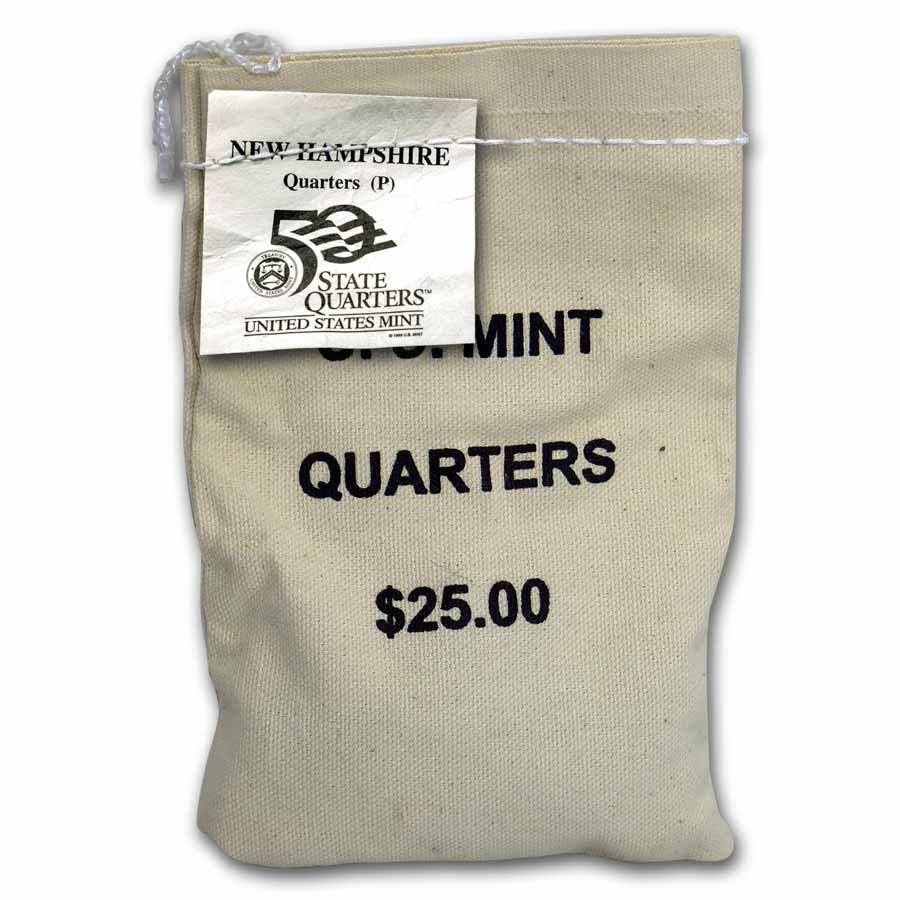 2000-P New Hampshire Statehood Quarter $25 Sealed Mint Bag BU