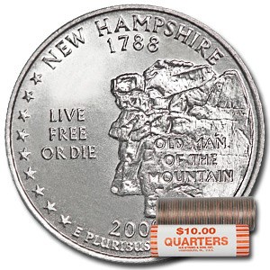 2000-P New Hampshire Statehood Quarter 40-Coin Roll BU