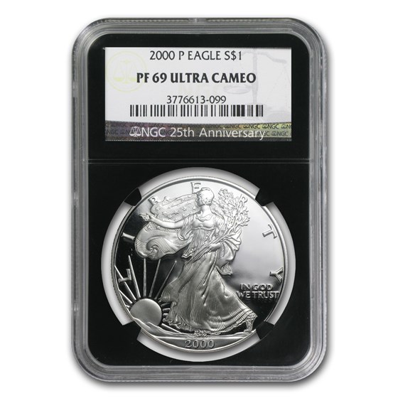 2000-P Proof American Silver Eagle PF-69 NGC (Retro Black Insert) 2000-P Proof American Silver Eagle PF-69 NGC (Retro Black Insert)