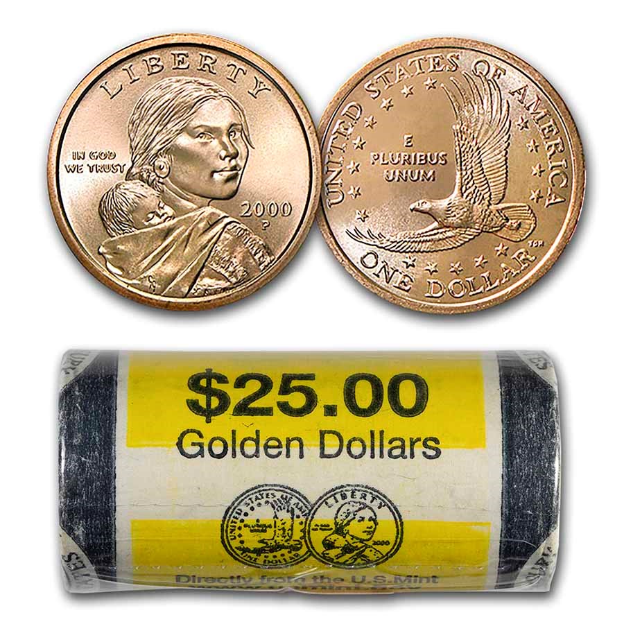 Buy 2000P Sacagawea Dollar (25Coin Mint Roll) BU APMEX