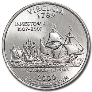 2000-P Virginia State Quarter BU