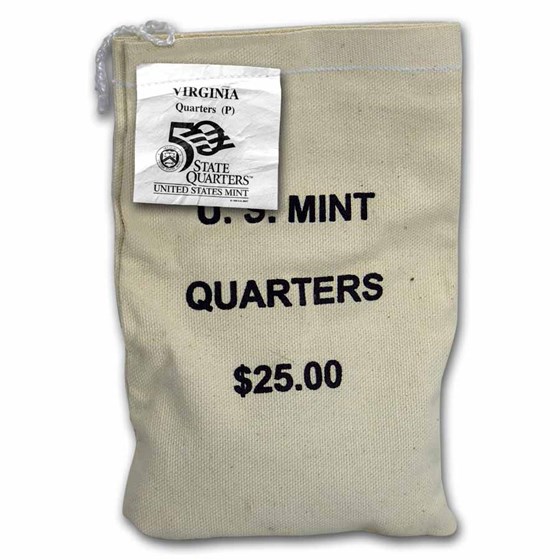 2000-P Virginia Statehood Quarter $25 Sealed Mint Bag BU 2000-P Virginia Statehood Quarter $25 Sealed Mint Bag BU