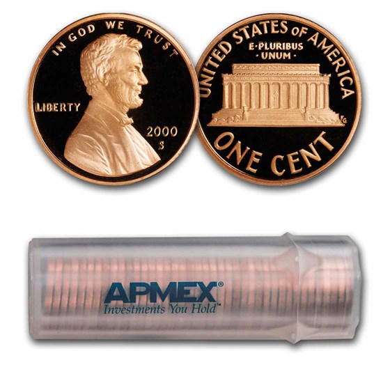 2000-S Lincoln Cent 50-Coin Roll Proof 2000-S Lincoln Cent 50-Coin Roll Proof