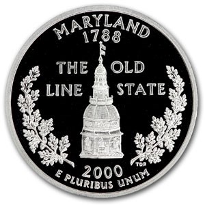 2000-S Maryland State Quarter Gem Proof (Silver) 2000-S Maryland State Quarter Gem Proof (Silver)