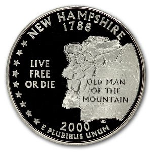 2000-S New Hampshire State Quarter Gem Proof 2000-S New Hampshire State Quarter Gem Proof