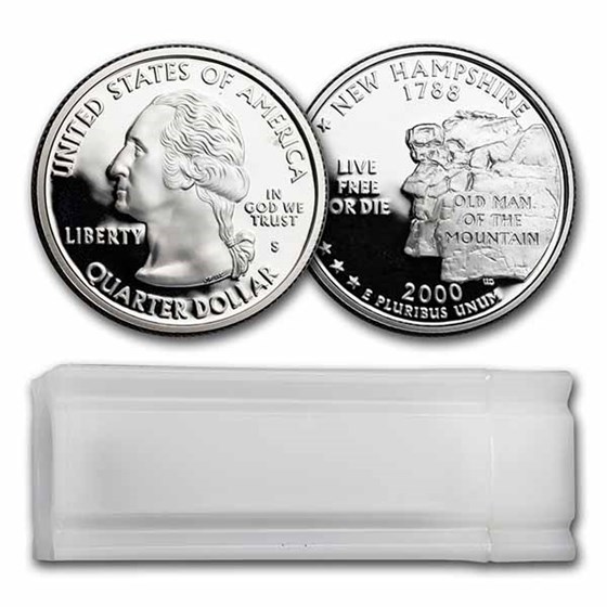 2000-S New Hampshire Statehood Quarter 40-Coin Roll Prf (Silver) 2000-S New Hampshire Statehood Quarter 40-Coin Roll Prf (Silver)