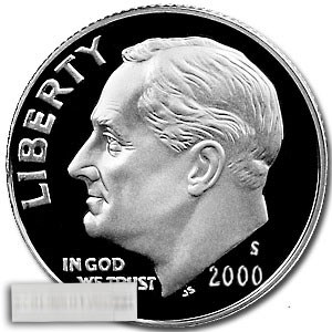 2000-S Roosevelt Dime 50-Coin Roll Proof (Silver)