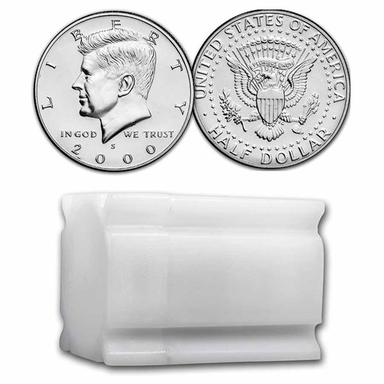 2000-S Silver Kennedy Half Dollar 20-Coin Roll Proof 2000-S Silver Kennedy Half Dollar 20-Coin Roll Proof