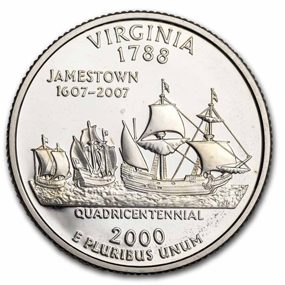 2000-S Virginia State Quarter Gem Proof (Silver) 2000-S Virginia State Quarter Gem Proof (Silver)