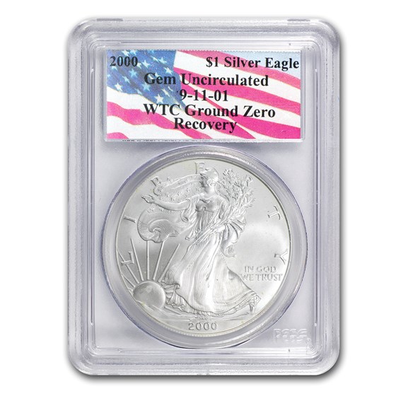 2000 Silver Eagle Gem Unc PCGS (WTC, Ground Zero Recovery) 2000 Silver Eagle Gem Unc PCGS (WTC, Ground Zero Recovery)