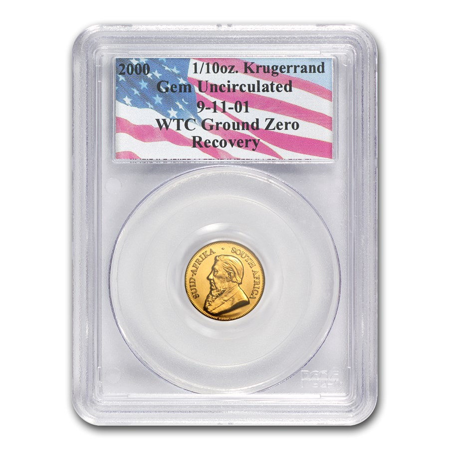 2000 South Africa 1/10 oz Gold Krugerrand Unc PCGS (WTC)