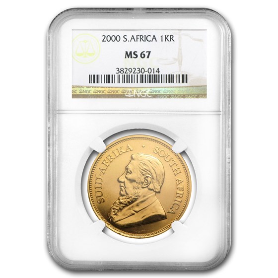 2000 South Africa 1 oz Gold Krugerrand MS-67 NGC 2000 South Africa 1 oz Gold Krugerrand MS-67 NGC