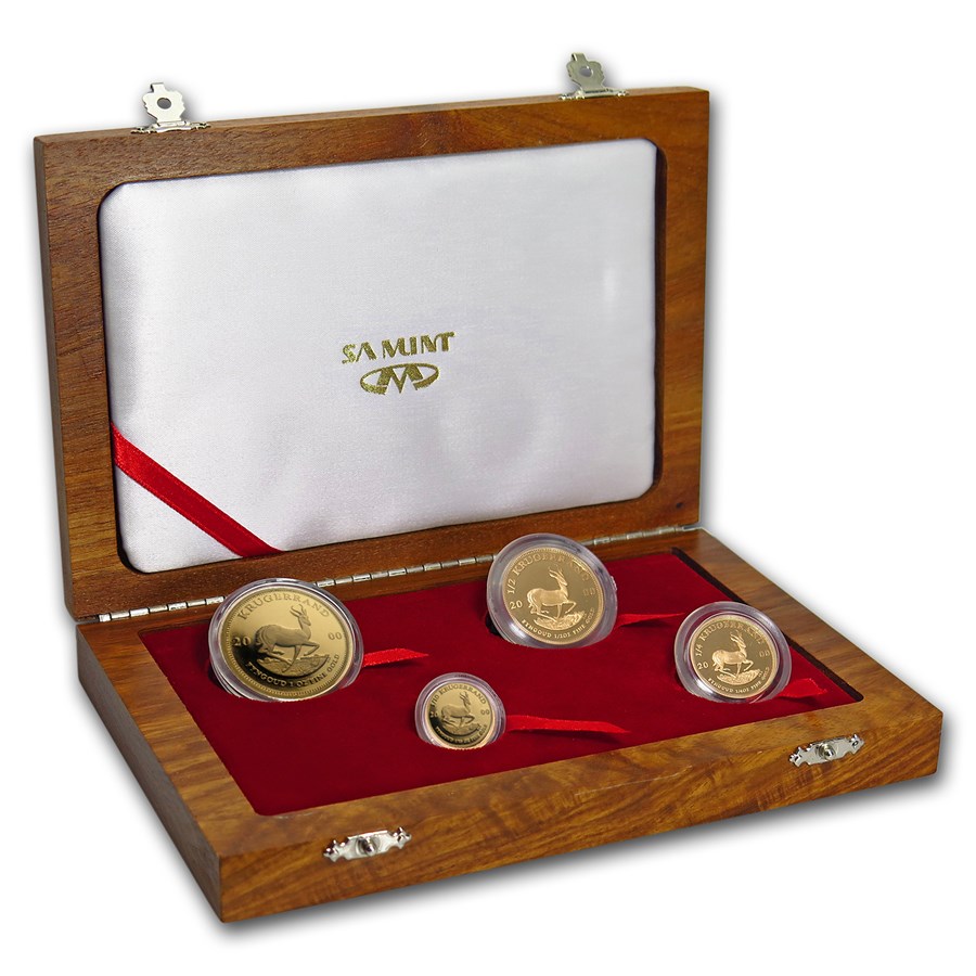 2000 South Africa 4-Coin Gold Krugerrand Proof Set (Box & COA)