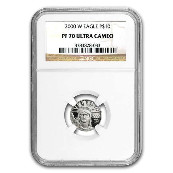 2000-W 1/10 oz Proof American Platinum Eagle PF-70 NGC 2000-W 1/10 oz Proof American Platinum Eagle PF-70 NGC