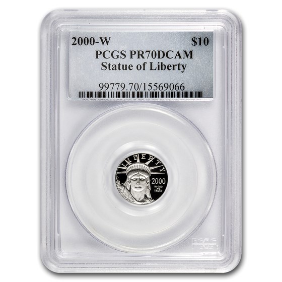 2000-W 1/10 oz Proof American Platinum Eagle PR-70 PCGS 2000-W 1/10 oz Proof American Platinum Eagle PR-70 PCGS