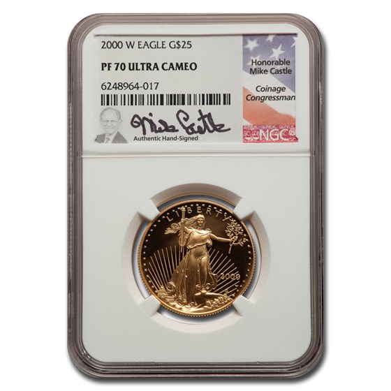 2000-W 1/2 oz Proof American Gold Eagle PF-70 NGC (Castle) 2000-W 1/2 oz Proof American Gold Eagle PF-70 NGC (Castle)