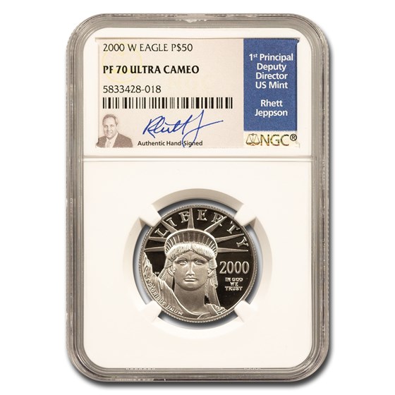 2000-W 1/2 oz Proof American Platinum Eagle PF-70 NGC (Jeppson) 2000-W 1/2 oz Proof American Platinum Eagle PF-70 NGC (Jeppson)