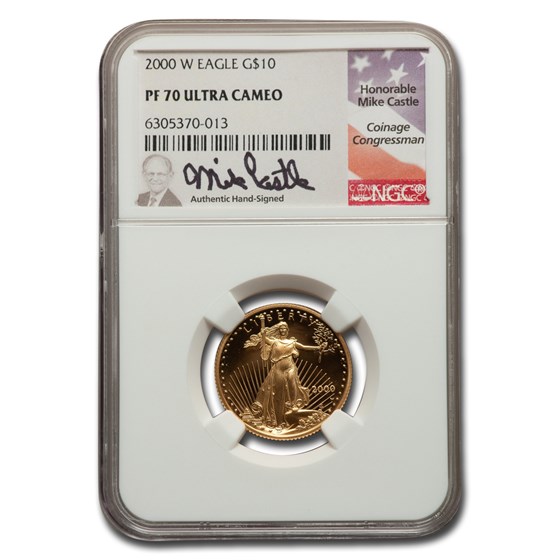 2000-W 1/4 oz Proof American Gold Eagle PF-70 NGC (Castle) 2000-W 1/4 oz Proof American Gold Eagle PF-70 NGC (Castle)