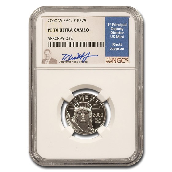 2000-W 1/4 oz Proof American Platinum Eagle PF-70 NGC (Jeppson) 2000-W 1/4 oz Proof American Platinum Eagle PF-70 NGC (Jeppson)