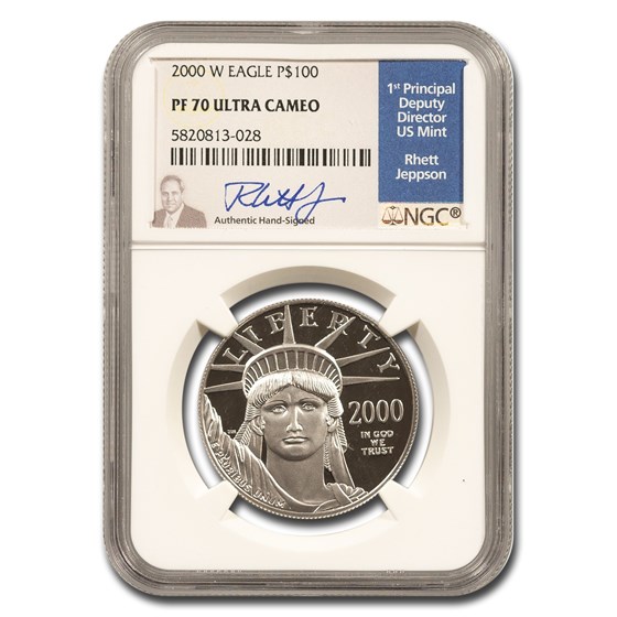 2000-W 1 oz American Platinum Eagle PF-70 UCAM NGC (Jeppson) 2000-W 1 oz American Platinum Eagle PF-70 UCAM NGC (Jeppson)