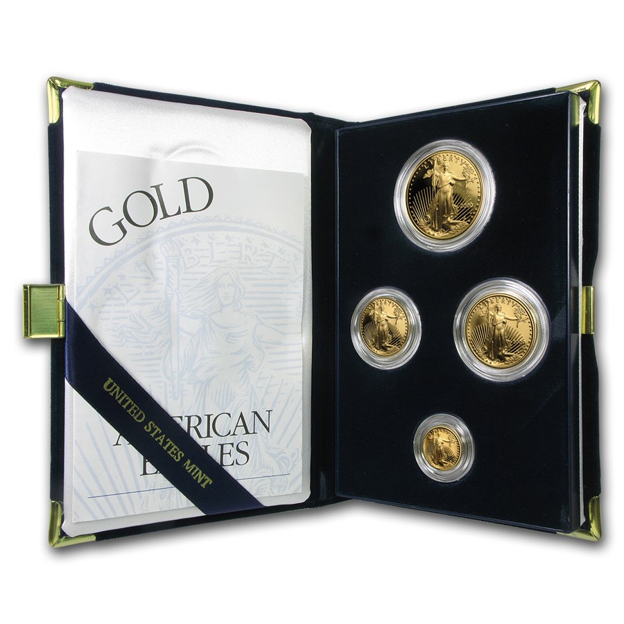 2000-W 4-Coin Proof American Gold Eagle Set (w/Box & COA)