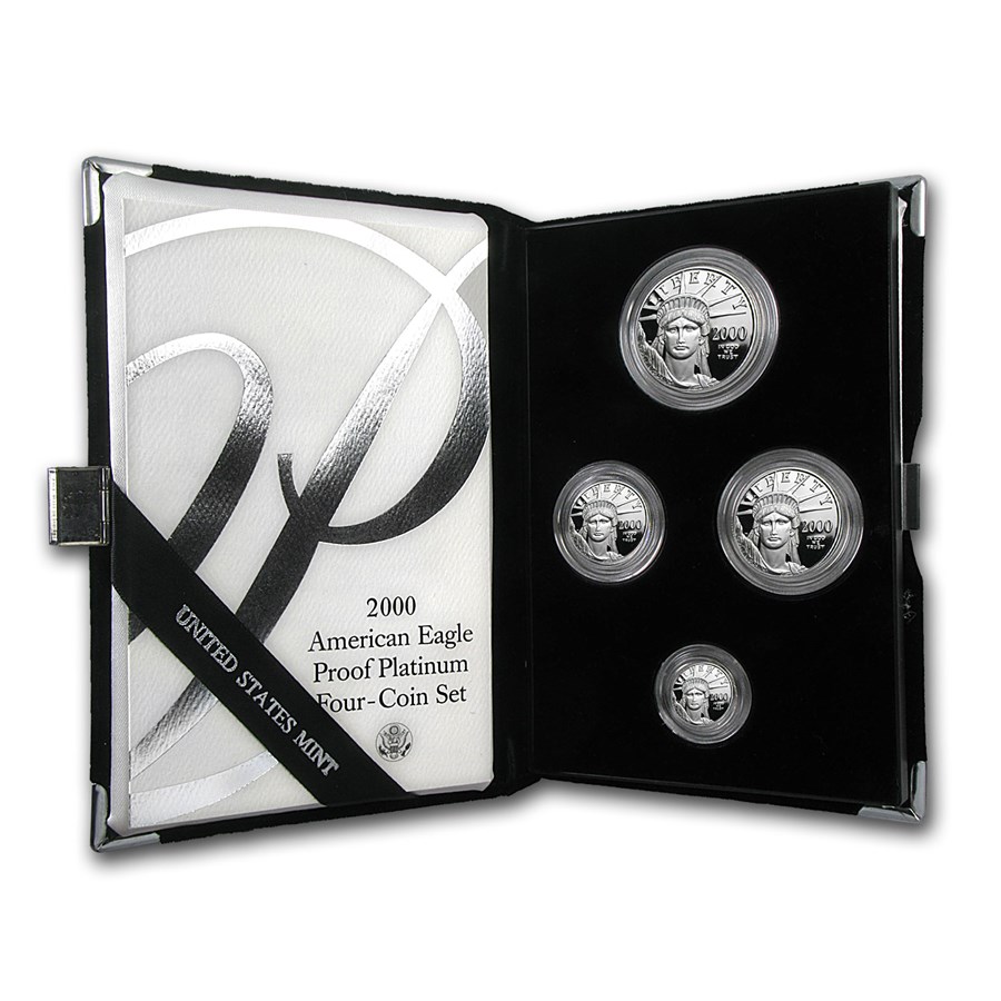 2000-W 4-Coin Proof American Platinum Eagle Set (w/Box & COA)