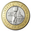 2000-W Gold/Platinum $10 Commem Library of Congress BU (Capsule)