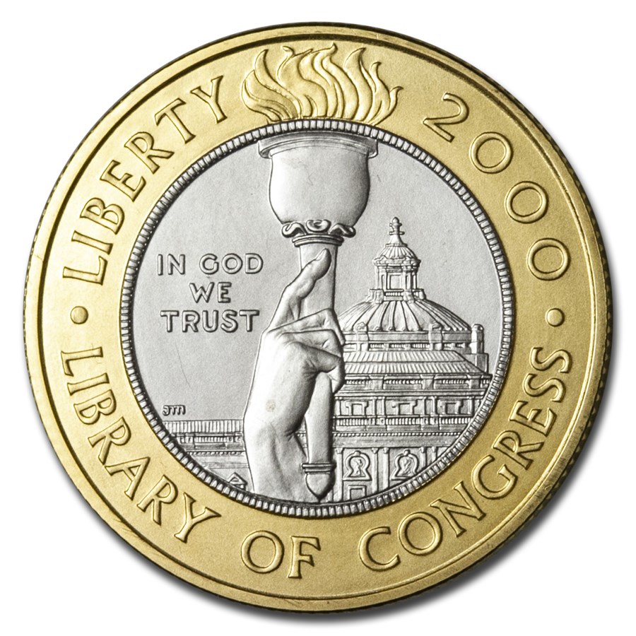 2000-W Gold/Platinum $10 Commem Library of Congress BU (Capsule)