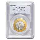 2000-W Gold/Platinum $10 Commem Library of Congress MS-69 PCGS