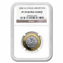 2000-W Gold/Platinum $10 Commem Library of Congress PF-70 NGC 2000-W Gold/Platinum $10 Commem Library of Congress PF-70 NGC