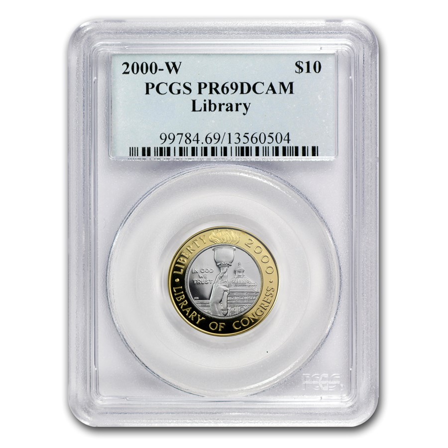 2000-W Gold/Platinum $10 Commem Library of Congress PR-69 PCGS