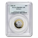 2000-W Gold/Platinum $10 Commem Library of Congress PR-69 PCGS