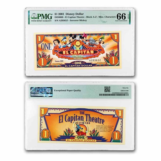 2001 $1.00 (AZ) El Capitan CU-66 EPQ (DIS#9000)