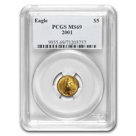 2001 1/10 oz American Gold Eagle MS-69 PCGS 2001 1/10 oz American Gold Eagle MS-69 PCGS