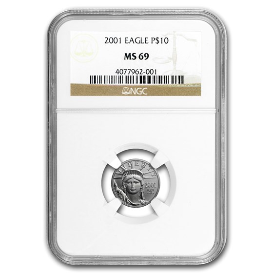 2001 1/10 oz American Platinum Eagle MS-69 NGC