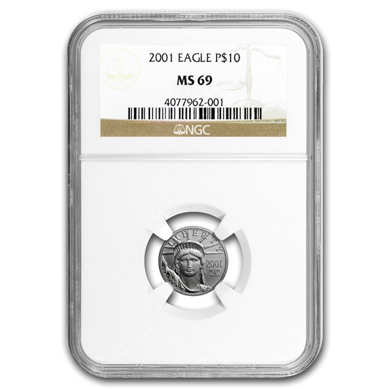 2001 1/10 oz American Platinum Eagle MS-69 NGC 2001 1/10 oz American Platinum Eagle MS-69 NGC