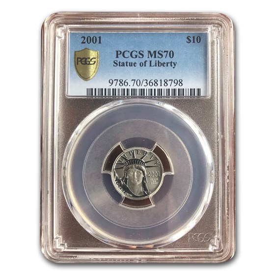 2001 1/10 oz American Platinum Eagle MS-70 PCGS 2001 1/10 oz American Platinum Eagle MS-70 PCGS