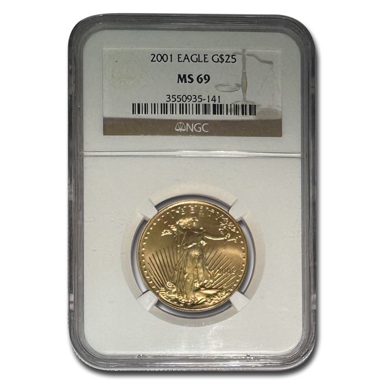 2001 1/2 oz American Gold Eagle MS-69 NGC 2001 1/2 oz American Gold Eagle MS-69 NGC