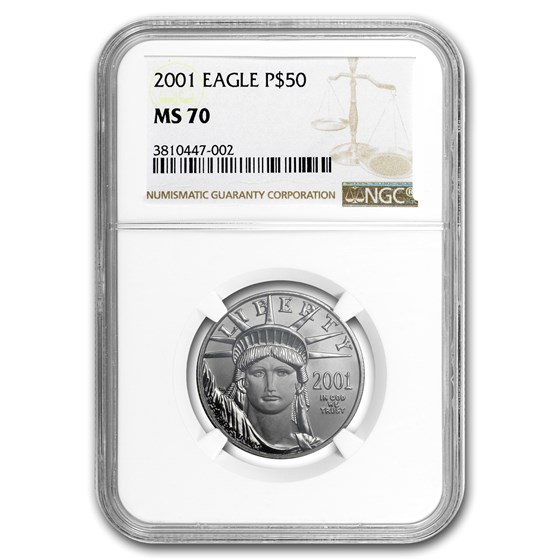 2001 1/2 oz American Platinum Eagle MS-70 NGC 2001 1/2 oz American Platinum Eagle MS-70 NGC