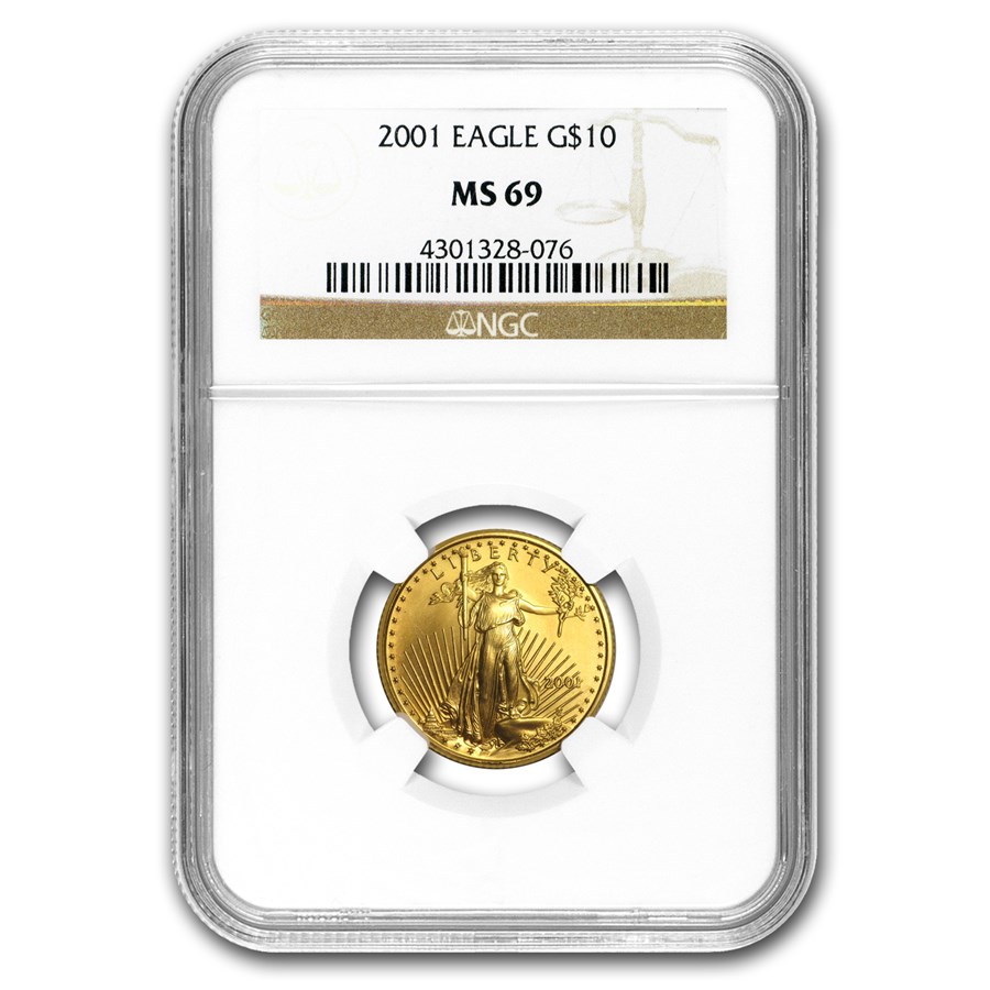 2001 1/4 oz American Gold Eagle MS-69 NGC