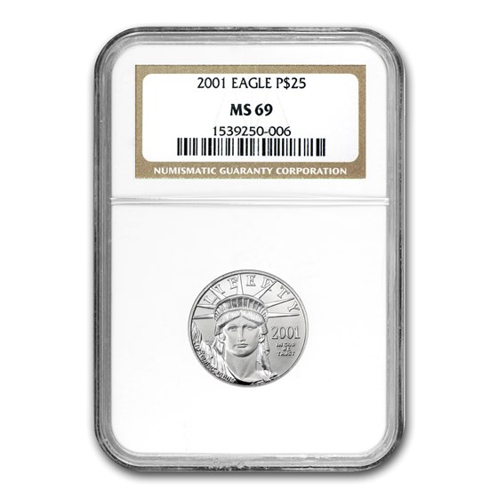 2001 1/4 oz American Platinum Eagle MS-69 NGC 2001 1/4 oz American Platinum Eagle MS-69 NGC