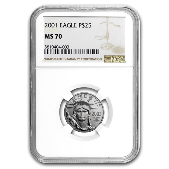 2001 1/4 oz Platinum American Eagle MS-70 NGC 2001 1/4 oz Platinum American Eagle MS-70 NGC